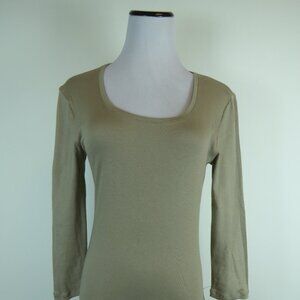 Rivamonti brunello cucinelli scoop neck top s / m khaki tan